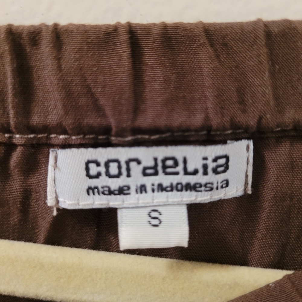 Cordelia Tiered Boho Flower Beaded Brown And Tan Maxi Skirt Size S Cottage core - Picture 2 of 8